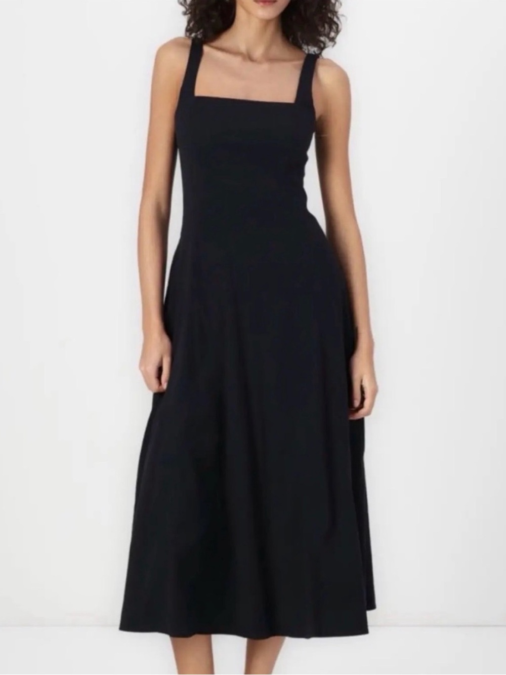 Abercrombie & Fitch Mila Midi/ Maxi Cotton Dress Black SZ XL Tall - Picture 4 of 4